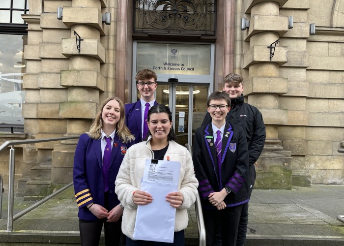 Young Musicians holding petition